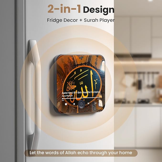 Quran Magnet Speaker for Fridge - Preloaded Surah Player with Islamic Recitations Dailynexaa