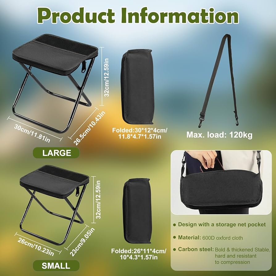 Top quality portable Folding Stool Folding Pocket Small Chair for Camping Dailynexaa