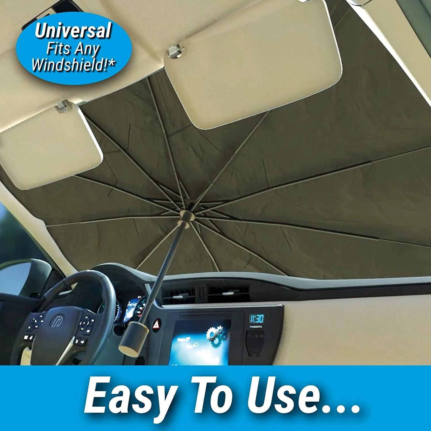 Universal Fit Car Windshield Sun Shade Gilded Palm