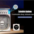 3 In 1 Small Air Cooler LED Night Light Portable Humidifier Air Adjustment Fan For Office & Home ahmedmart