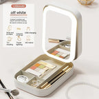 Portable Makeup Storage Box with LED Light Mirror (UAE Delivery Time: 1-3 Days) ahmedmart