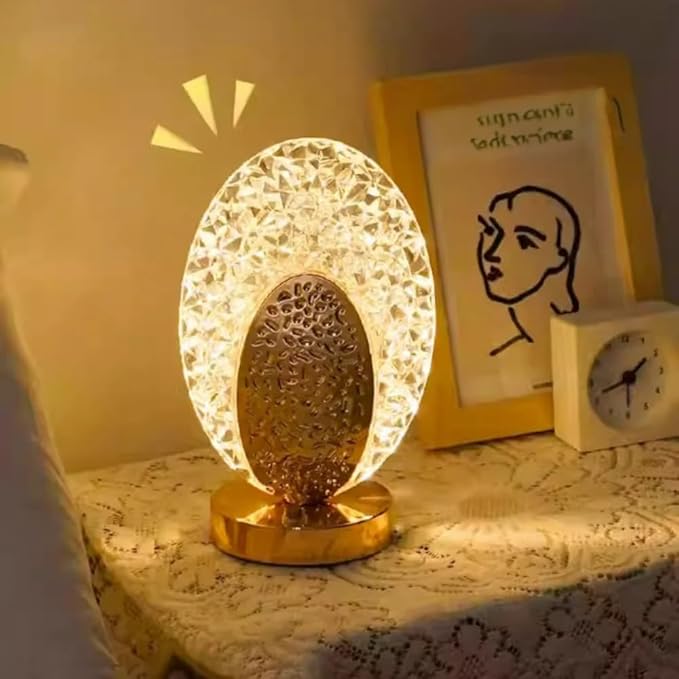 Oval Crystal LED Table Lamp Zambeel